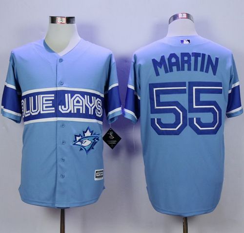 Blue Jays #55 Russell Martin Light Blue Exclusive New Cool Base Stitched MLB Jersey - Click Image to Close